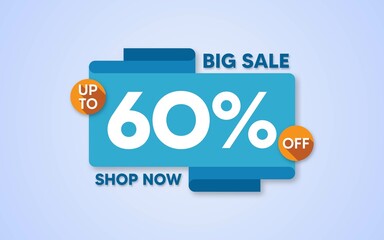 Big Sale banner template design, Big sale special up to 60% off. Special offer discount template design.