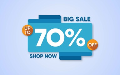 Big Sale banner template design, Big sale special up to 70% off. Special offer discount template design.
