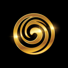 Golden Circle Logo Sign vector Art