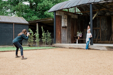 behind the scenes photographing models for a brand photoshoot