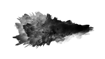 Digital 3D Illustration. Color smoke blot splash. Abstract horizontal background.