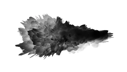 Rolgordijnen Digital 3D Illustration. Color smoke blot splash. Abstract horizontal background. © Liliia
