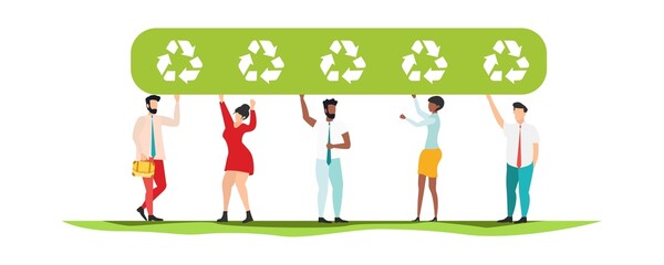 Eco. Save the planet. People live in an ecosystem. Saving eco life. Vector.