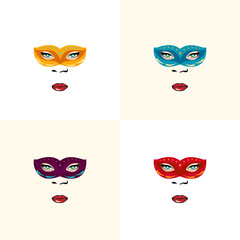 Carnival mask. Masked fashion party carnival vector illustrations.