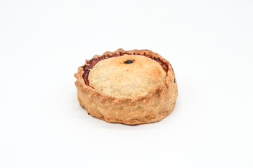 typical Majorcan “ empanada ” with meat, pea and sobrassada