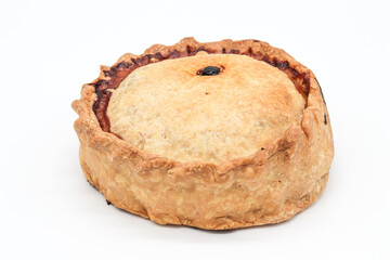 typical Majorcan “ empanada ” with meat, pea and sobrassada