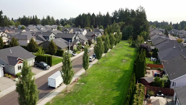 Drone Over Residential Neighborhood