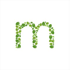 Initial Letter M Leaf Logo Design Template Icon vector