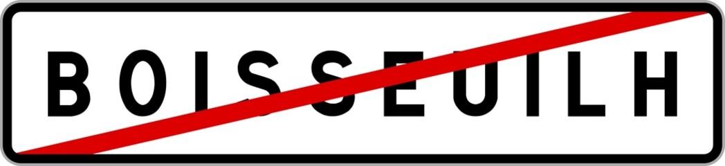 Panneau sortie ville agglom&eacute;ration Boisseuilh / Town exit sign Boisseuilh