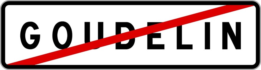 Panneau sortie ville agglomération Goudelin / Town exit sign Goudelin