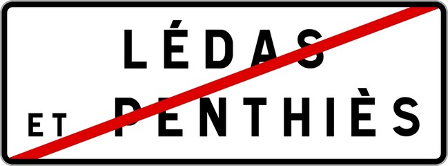 Panneau sortie ville agglomération Lédas-et-Penthiès / Town exit sign Lédas-et-Penthiès