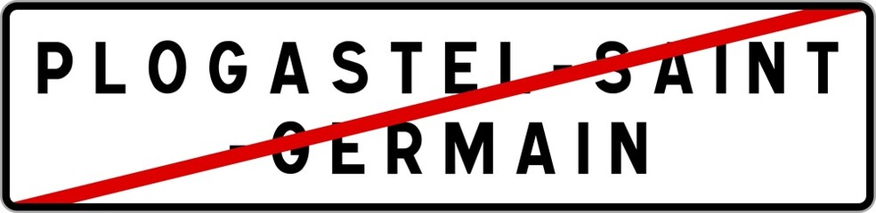 Panneau sortie ville agglomération Plogastel-Saint-Germain / Town exit sign Plogastel-Saint-Germain
