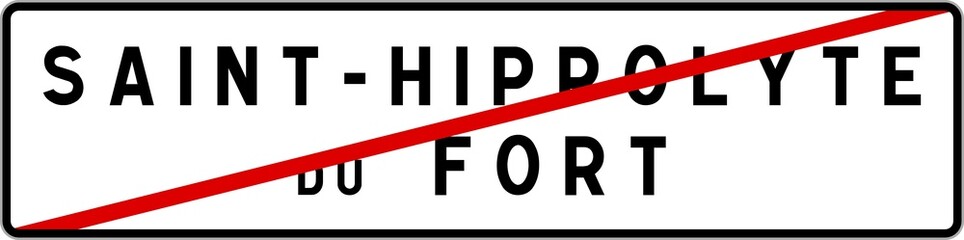 Panneau sortie ville agglomération Saint-Hippolyte-du-Fort / Town exit sign Saint-Hippolyte-du-Fort
