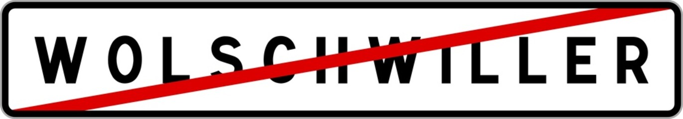 Panneau sortie ville agglomération Wolschwiller / Town exit sign Wolschwiller