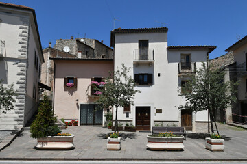 Fototapeta na wymiar A historic building in Campo di Giove, a medieval village in the Abruzzo region of Italy.