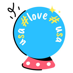 Creatively designed sticker of table globe 