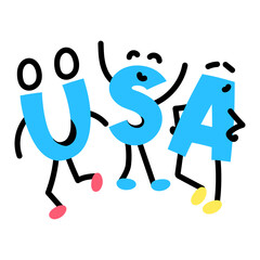 A well-designed sticker of USA 