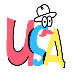 A well-designed sticker of USA 