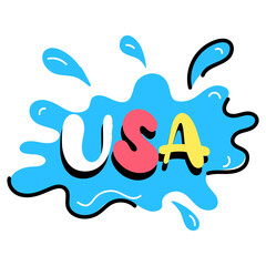 A well-designed sticker of USA 