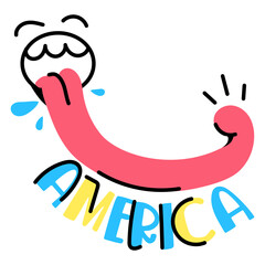 A well-designed sticker of USA 