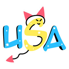 A well-designed sticker of USA 