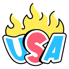 A well-designed sticker of USA 