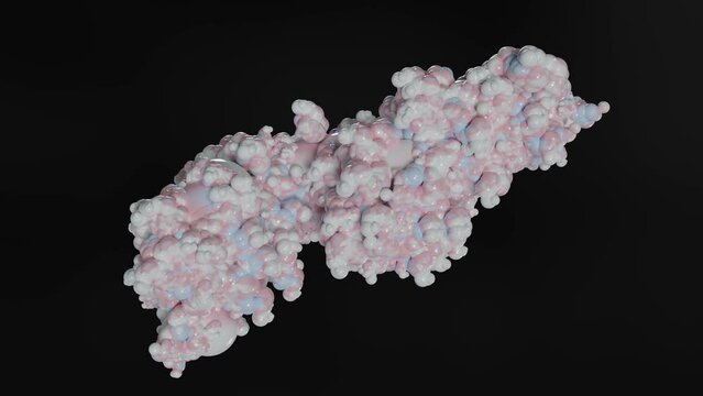 3d rendered Gastric inhibitory polypeptide (GIP, glucose-dependent insulinotropic peptide) endocrine protein hormone, alpha channel