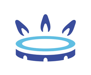 glowing gas burner icon- vector illustration