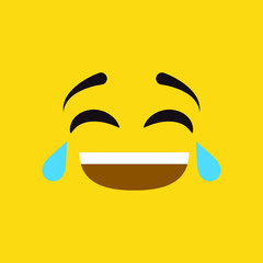 laugh emoji vector for website, icon, symbil presentation