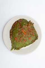Stewed sesame leaf seasoning neatly in a bowl
