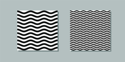 Water Ocean Waves Seamless Pattern Background Vector Illustration Set