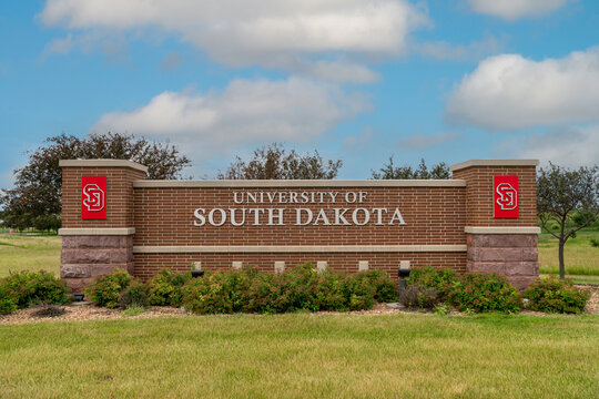 University Of South Dakota Entrance Sign And Trademark Logo