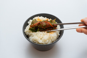 Stewed sesame leaf seasoning neatly in a bowl