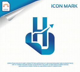 Creative letter h modern digital travel logo