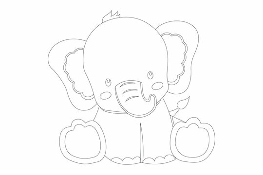 hand drawn illustration of an elephant