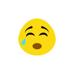 cry emoji vector for website, icon, symbil presentation