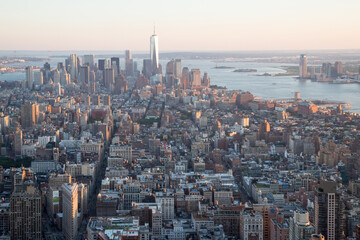 Obraz premium aerial view over manhattan, new york city