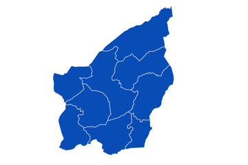 San Marino Map blue Color on White Backgound
