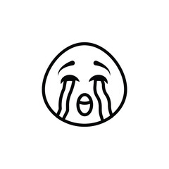 Sad emoji vector for website icon symbol presentation