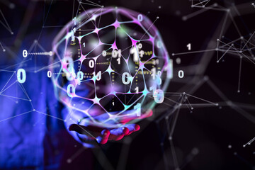 hand open in dark backgroubd