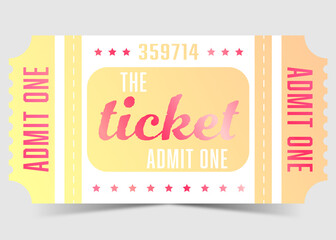 Golden and pink ticket, premium and luxury coupon. Vector illustration with white background