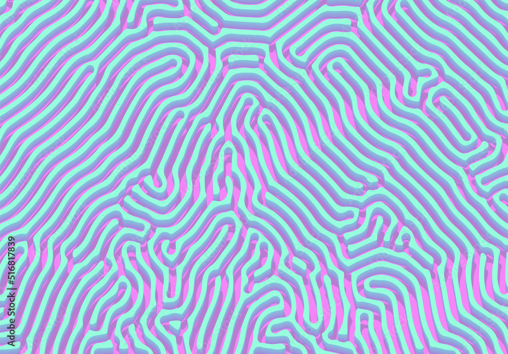 Aufkleber Abstract background with optical illusion generative pattern and vibrant fluid psychedelic colors