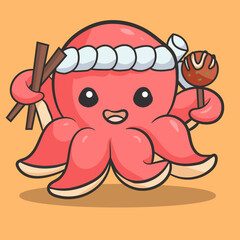 octopus waving hand illustration