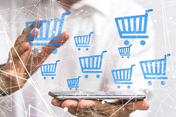 Add To Cart Internet Web Store Buy Online E-Commerce concept.