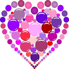 Heart shiny circles