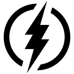 Lightning icon isolated on white background
