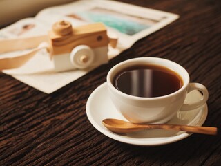 cup of coffee and newspaper
