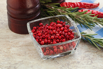 Red pepper corn seeds aroma