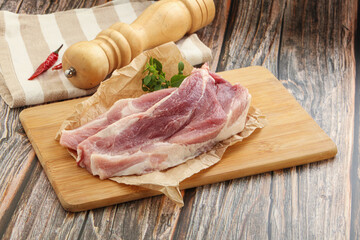 Raw pork steak for grill