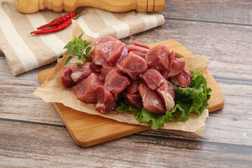 Raw pork cube for roast